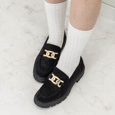 25秋冬新作◆Bridget Birkin◆4cmヒール◆チェーンベルトローファー