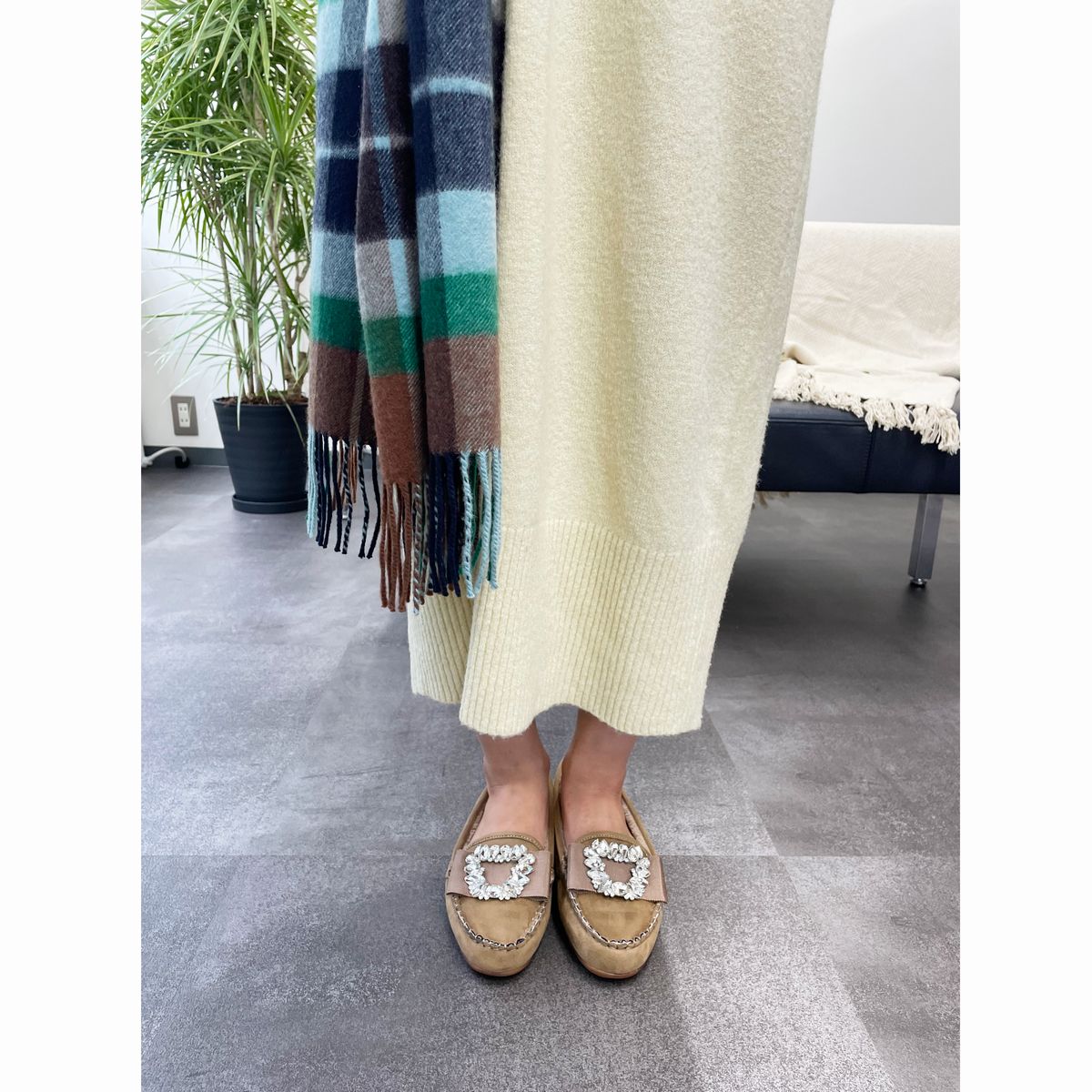 Bridget Birkin◇1.5cmヒール◇スクエアビジューフラットシューズ