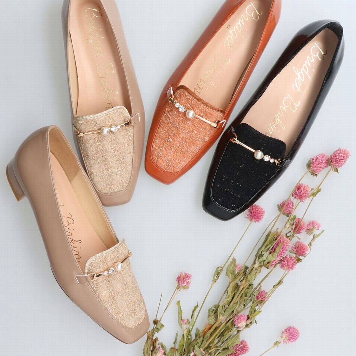 ブリジット バーキン（Bridget Birkin）/◆2．5cmヒール◆ツイードコンビパールビットローファー ◇2.5cmヒール◇ツイードコンビパールビットローファー | ブリジット