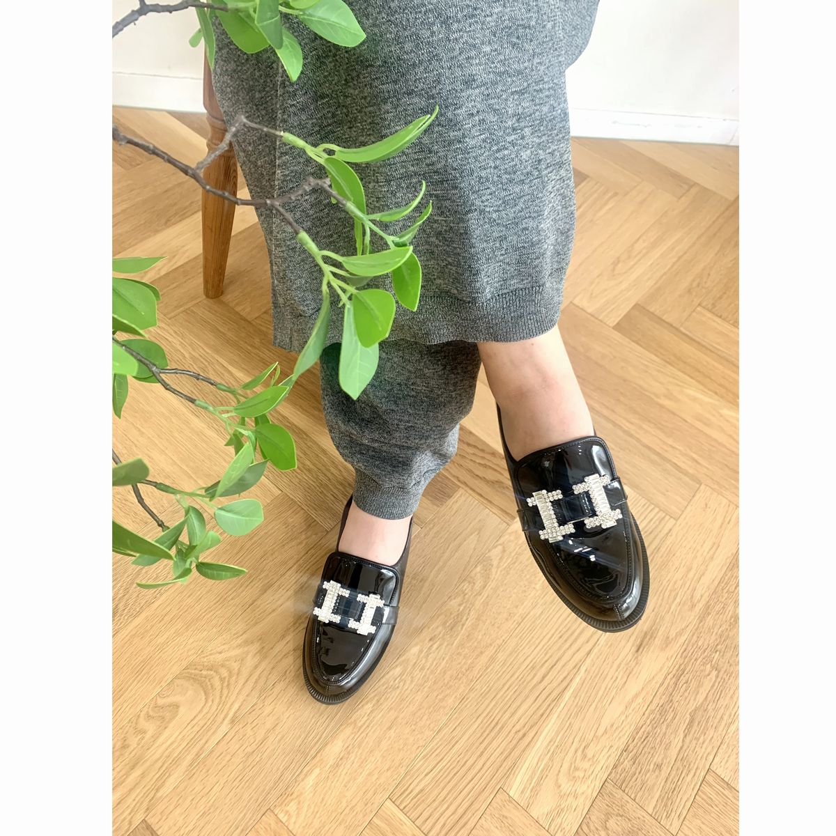 ブリジット バーキン（Bridget Birkin）/◆3cmヒール◆スクエアビジューローファー ◇3cmヒール◇スクエアビジューローファー | ブリジット バーキン