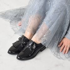 ブリジット バーキン(Bridget Birkin)のBridget Birkin◆2.5cmヒール◆フリンジリボンローファー