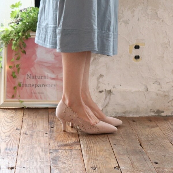 アウトレット 6cmヒール サイドフラワーカットワークパンプス ブリジット バーキン Bridget Birkin ファッション通販 マルイウェブチャネル To506 254 37 01