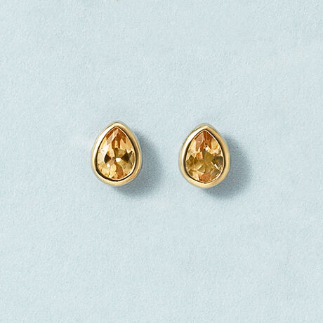 セカンドピアス] K18YGインペリアルトパーズしずくピアス | テイク 