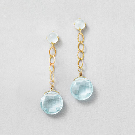 Step Into K18 K10ミルキーアクアマリン ブルートパーズスイングピアス テイクアップ ピュア Take Up Pure ファッション通販 マルイウェブチャネル