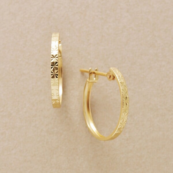 K18・K10 イエローゴールドひねりロングアメリカンピアス（YG