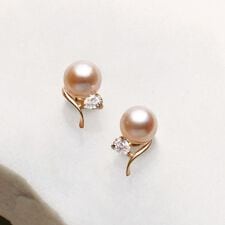 K18・K10 タンスイパール キラヒネリ ワンポイントピアス( PG)