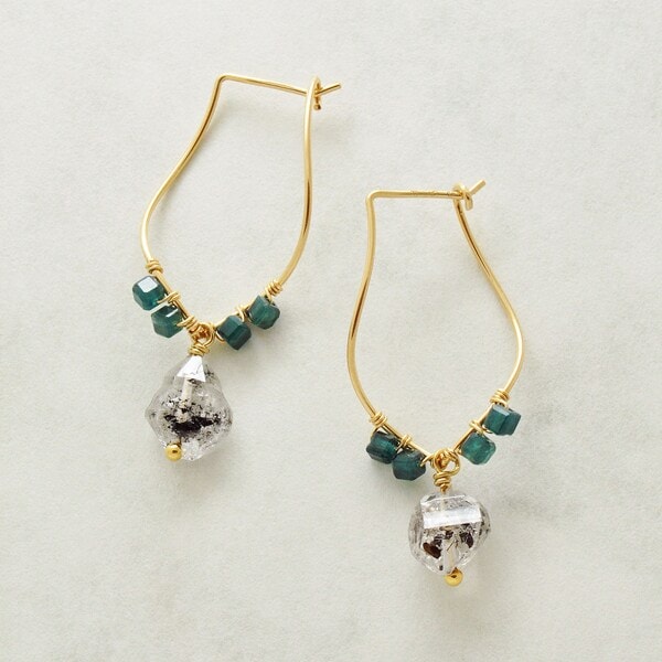 TAKE-UP Pure ピアス　イエローゴールド、グリーンクォーツ TAKE-UP Pure ピアス イエローゴールド、グリーンクォーツ