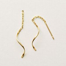 【Lively】K10 ヒネリラインチェーン スイングピアス( YG)