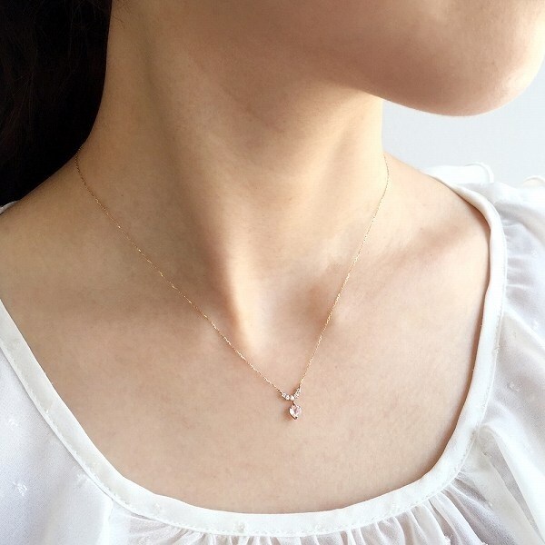 ローズクォーツハートネックレス( PG) | テイクアップ ピュア(TAKE-UP