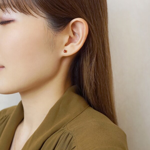 テイクアップ ［セカンドピアス］ K18カーネリアンカボションピアス TAKE-UP ONLINE SHOP/テイクアップ公式オンラインショップ