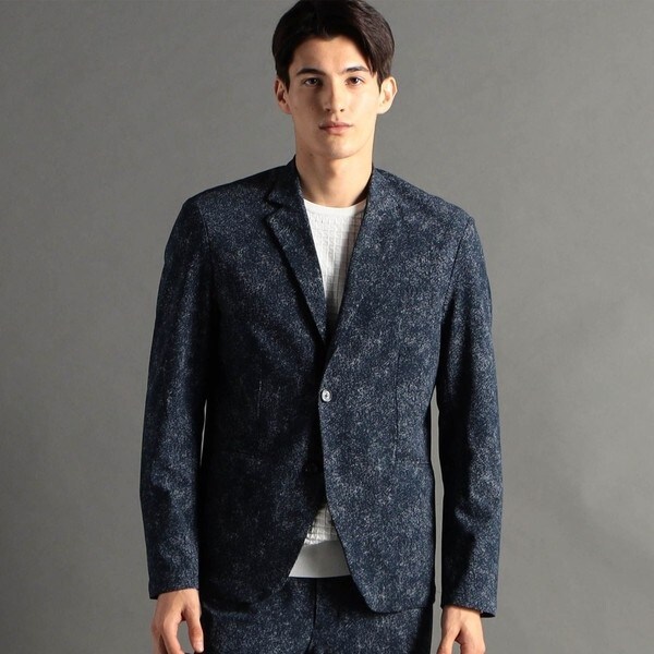 極美品 現行モデル ムッシュニコル トリコットワッシャープリント ジャケット L トリコットワッシャープリント セットアップジャケット