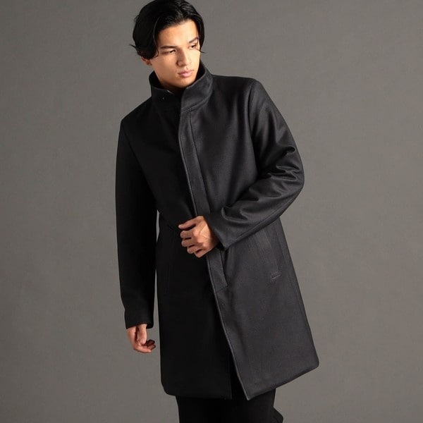 ラムベジタブルフェイクムートンリバーシブルハイカラーコート