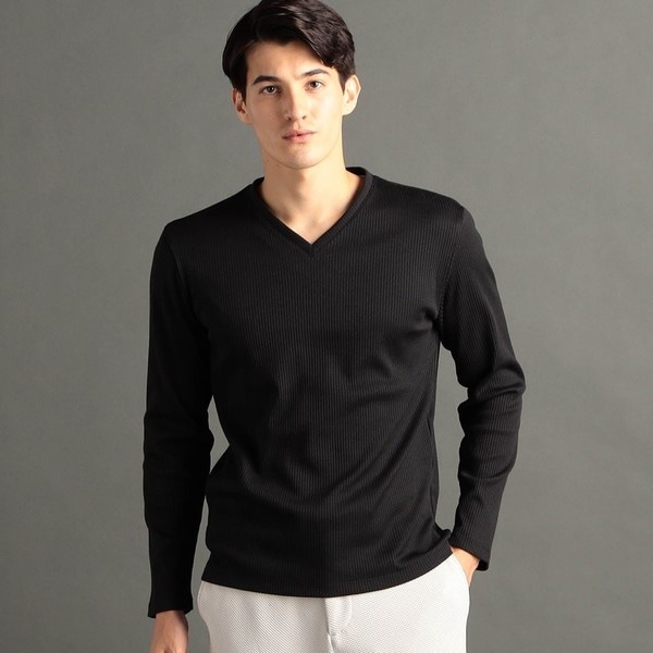 ムッシュニコル（MONSIEUR NICOLE）/ブライトリブ VネックTシャツ ブライトリブ VネックTシャツ | ムッシュニコル(MONSIEUR NICOLE