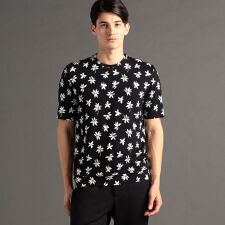 【ex/tra】フラワープリント クルーネックTシャツ