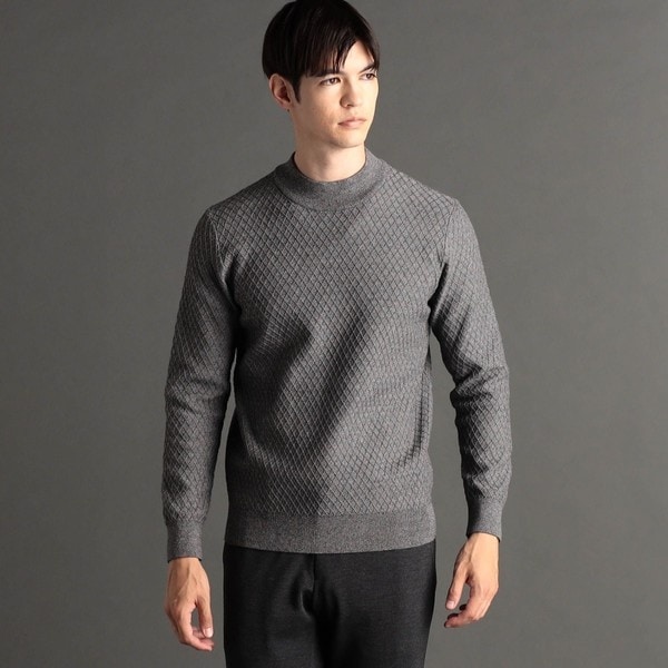 ex/tra】ダイヤジャカード モックネックニット | ムッシュニコル