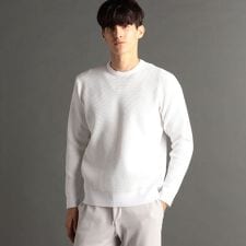 ダイヤジャカード クルーネックニット