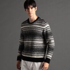 グラデーションボーダー クルーネックニット