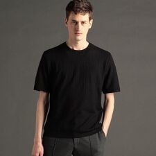 グラフィックジャカード クルーネックニット