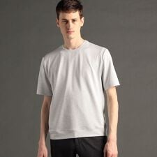 メランジジャカード クルーネックレギュラーフィットTシャツ