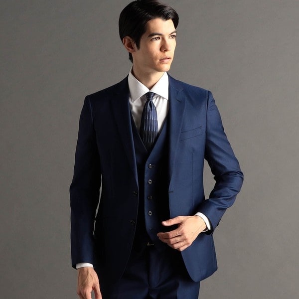 【美品】ムッシュニコル　ロロピアーナ　スーツ　スリーピース ムッシュニコル MONSIEUR NICOLE 【ex/tra】Loropiana ピン