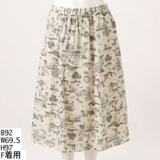 グリーンノート(gree*n[nout])のトワルドジョイ調プリントロングスカート【グリーンノート】【大きいサイズ】【Fサイズ】