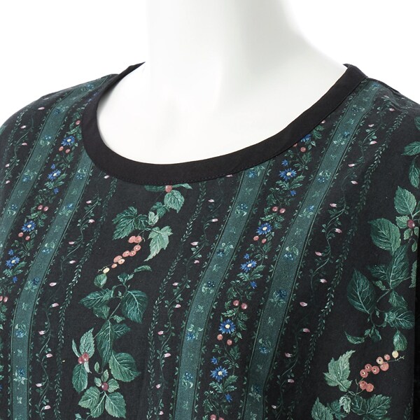 幾何ストライプ刺繍ブラウス　【グリーンノート】【大きいサイズ】【レディース】【F号】 グリーンノート（大きいサイズ）(gree*n[nout]) レディース (LL