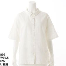 グリーンノート(gree*n[nout])のドビーストライプ柄シャツ【グリーンノート】【大きいサイズ】【L・LL】