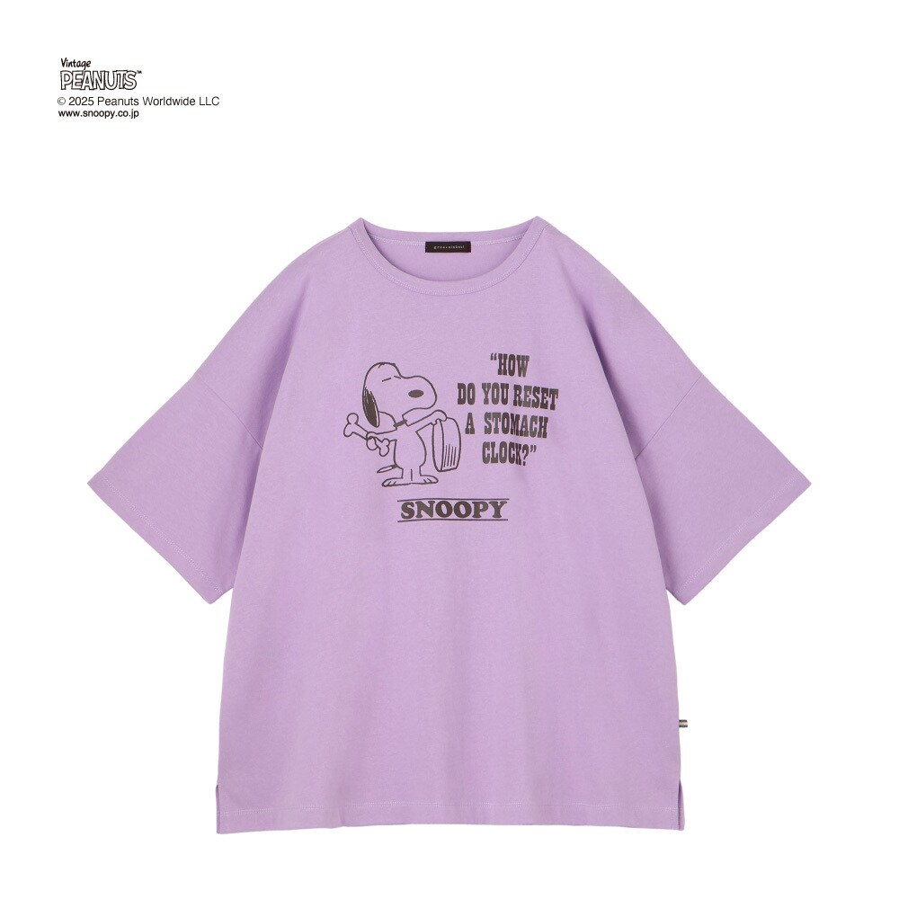 PEANUTS プリントTシャツ【グリーンノート】【大きいサイズ】【Fサイズ