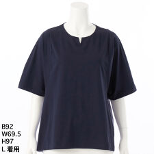 接触冷感天竺別地付きTシャツ 【グリーンノート】【大きいサイズ】【レディース】【L・LL号】