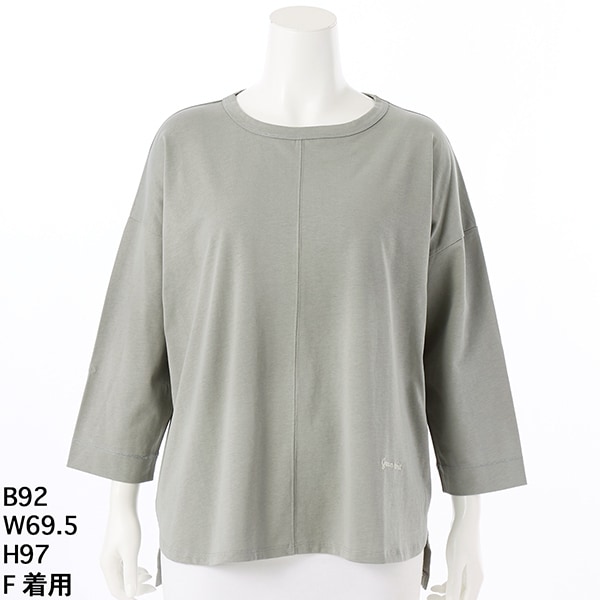 七分袖Tシャツ 【グリーンノート】【大きいサイズ】【レディース】【F