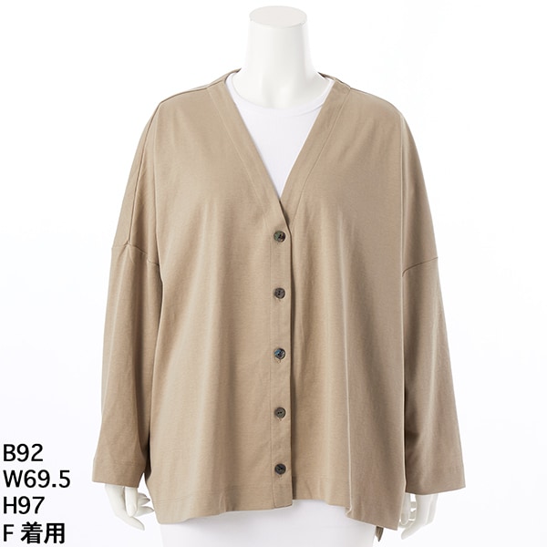 13号～19号】コットンアクリルカーディガン【大きいサイズレディース