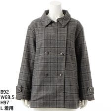 グリーンノート(gree*n[nout])のチェックコート【グリーンノート】【大きいサイズ】【レディース】【L・LL号】