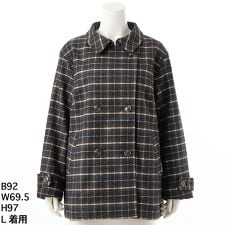 グリーンノート(gree*n[nout])のチェックコート【グリーンノート】【大きいサイズ】【レディース】【L・LL号】