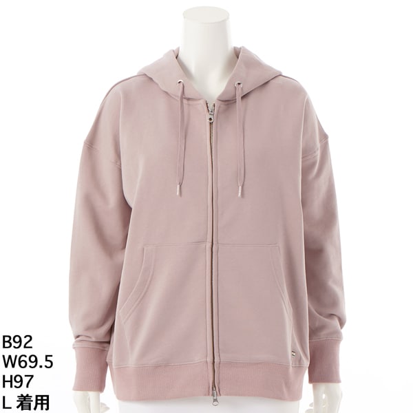 グリーンノート（gree*n[nout]）/裏毛ジップパーカー【グリーンノート】【大きいサイズ】【レディース】【L・LL号】 裏毛ジップパーカー【グリーンノート】【大きいサイズ】【レディース