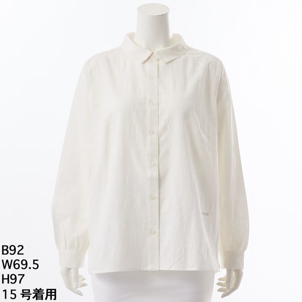 ストライプチュニックシャツ【グリーンノート】【大きいサイズ】【13号