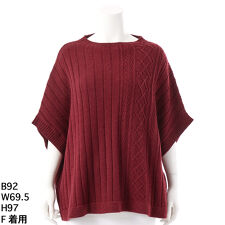 グリーンノート(gree*n[nout])のアラン柄ベスト【グリーンノート】【大きいサイズ】【レディース】【F号】