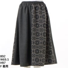 ナチュラルストレッチ起毛スカート【グリーンノート】【大きいサイズ】【レディース】【F号】