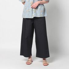 【大きいサイズ】裾スリット ワイドパンツ