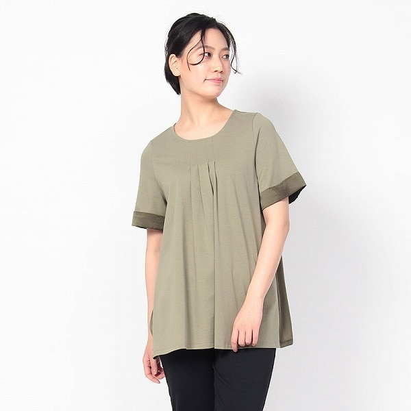 Mohair touch shaggy design crew neck knit / モヘアタッチ総柄