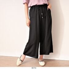 【大きいサイズ】麻調 スラブ リラックス パンツ