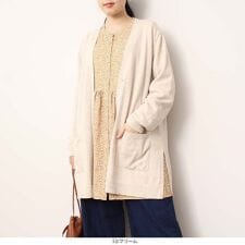 【L～5L】【MB】抗ピル＆ウォッシャブル Vネック カーディガン