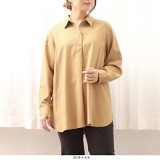 【大きいサイズ】スキッパー バック タック ブラウス