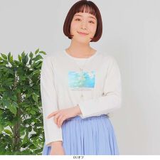 【大きいサイズ】コットン グラフィック 7分袖 Tシャツ