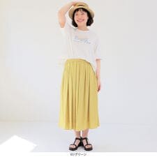 【MB】【Ｌ～５Ｌ】麻調スラブタックスカート