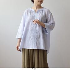 エムビー ミントブリーズ(MB mint breeze)の【大きいサイズ】ワッシャーコットンフロントレースブラウス