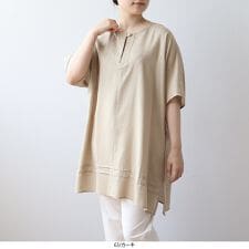 エムビー ミントブリーズ(MB mint breeze)の【大きいサイズ】【接触冷感】レーヨン麻スラブドルマンチュニック