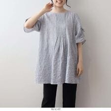 エムビー ミントブリーズ(MB mint breeze)の【大きいサイズ】コットンシャーリングドロストスリーブチュニック