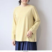 【大きいサイズ】コットン天竺ボーダーTシャツ