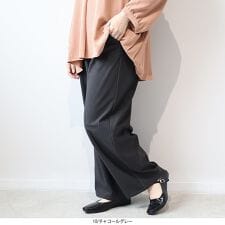 【大きいサイズ】ストレッチスマートワイドパンツ