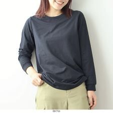 【大きいサイズ】【プレスウォーム】天竺クルーネックTシャツ